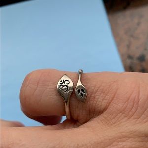 OM SNAKE SILVER RING